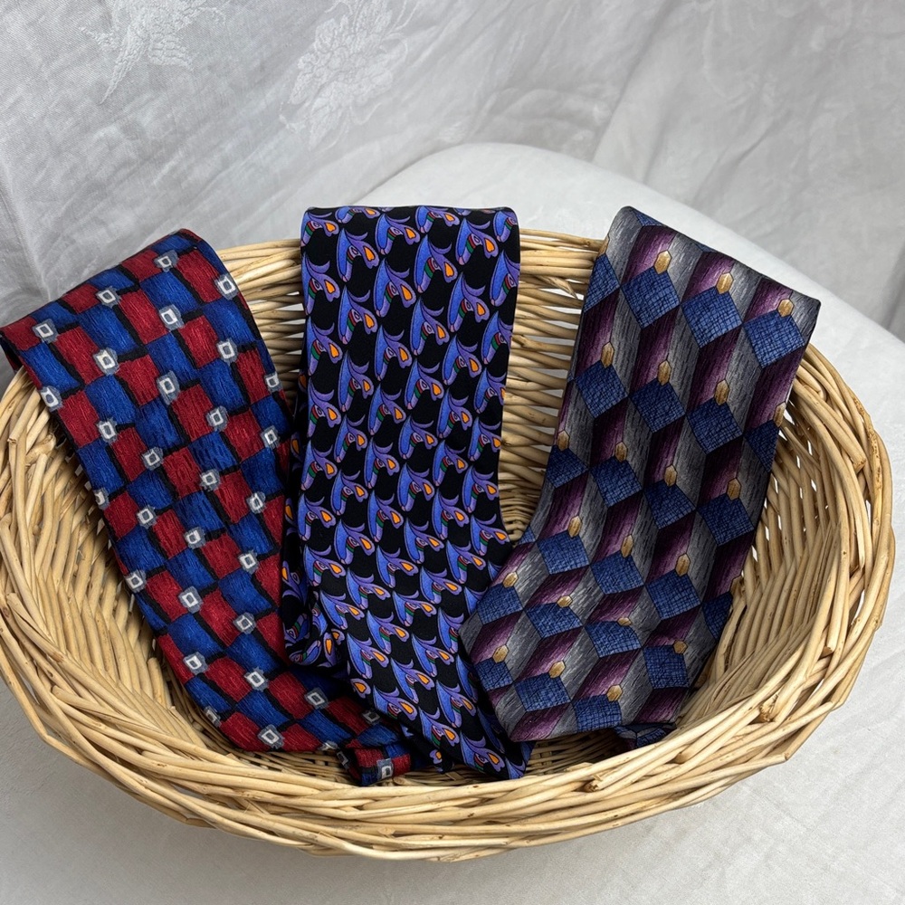 3 Vintage Stonehenge Cocktail Collection 100% Silk Neckties